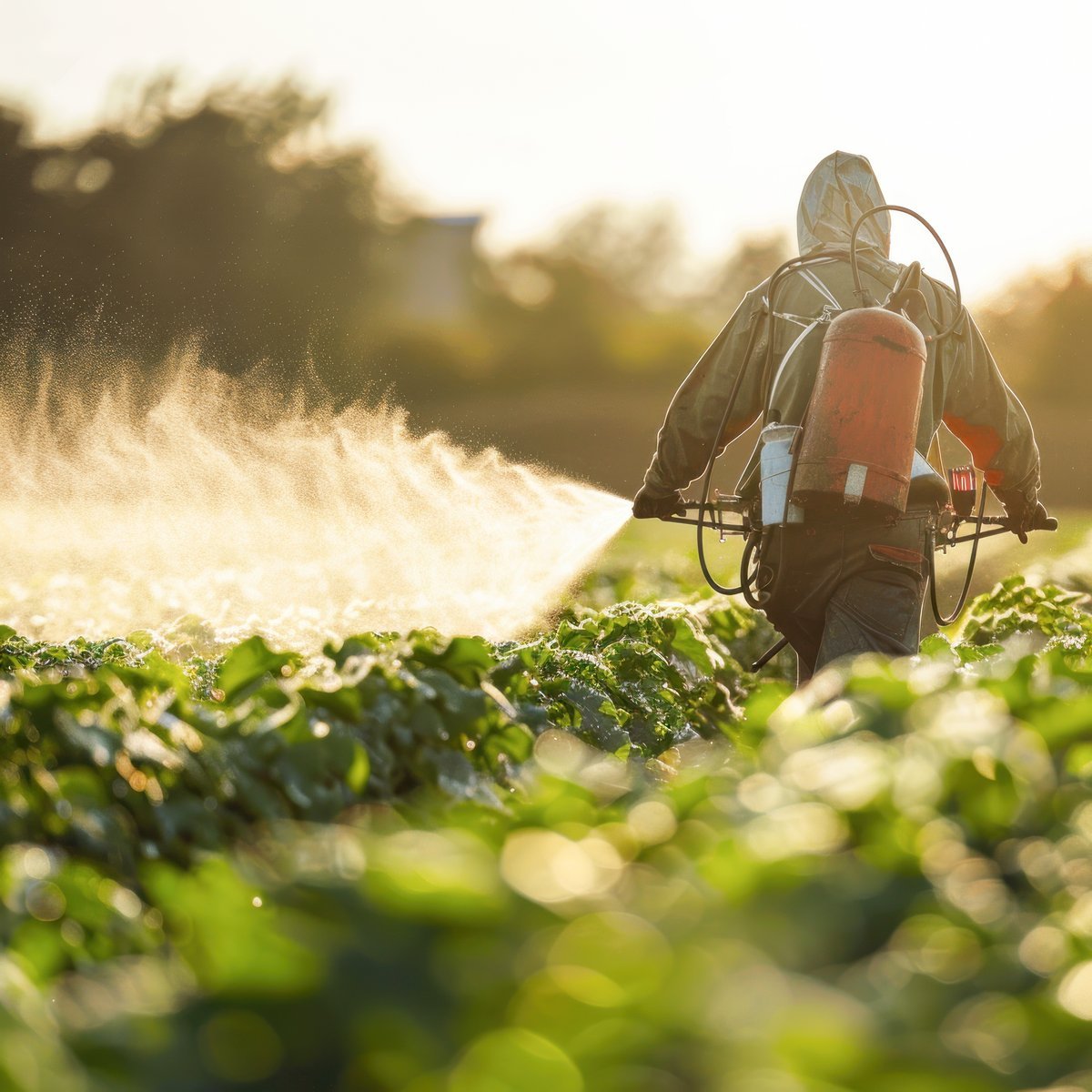 Pesticide spraying on crops